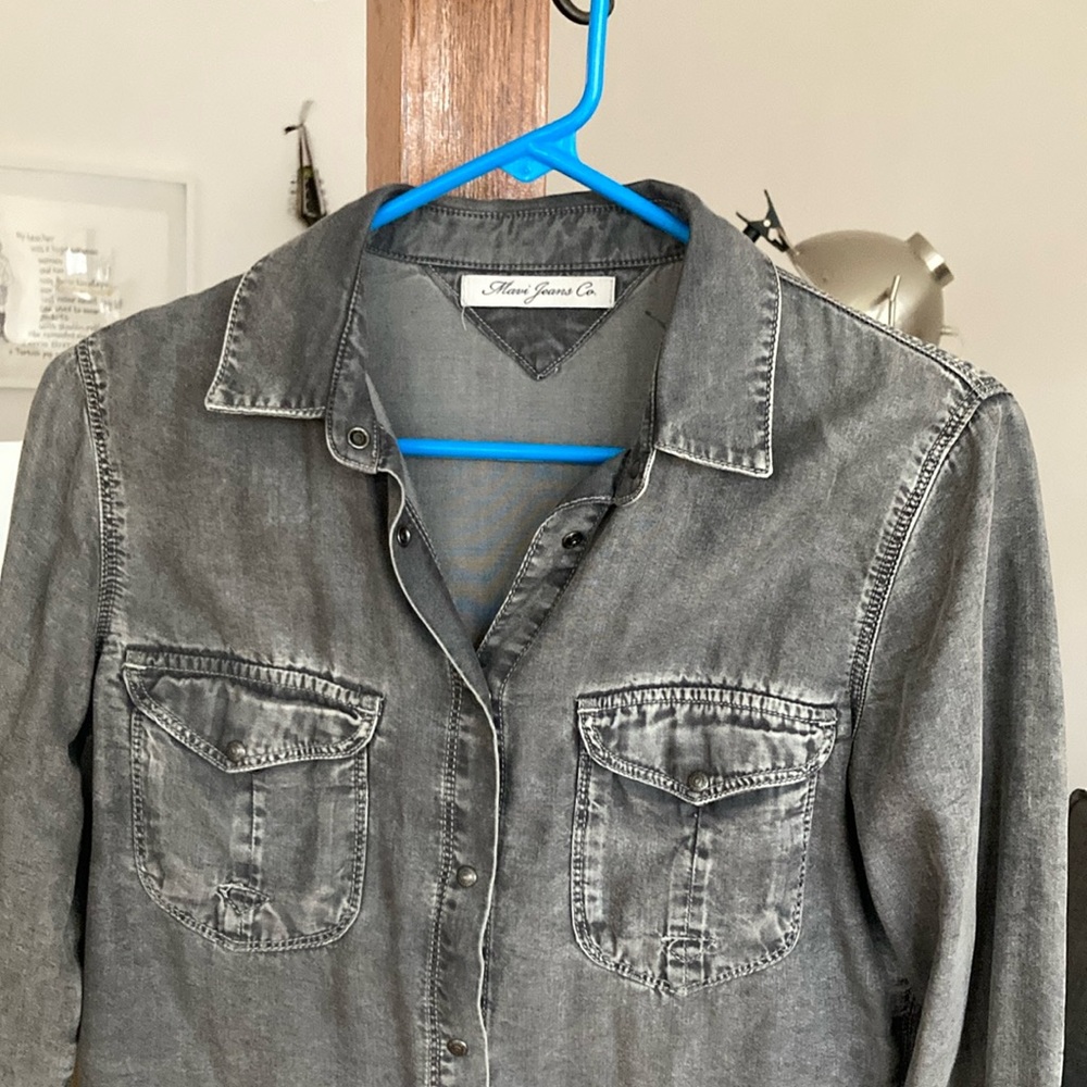 Mavi Jeans Gray Long Sleeve Shirt View 2